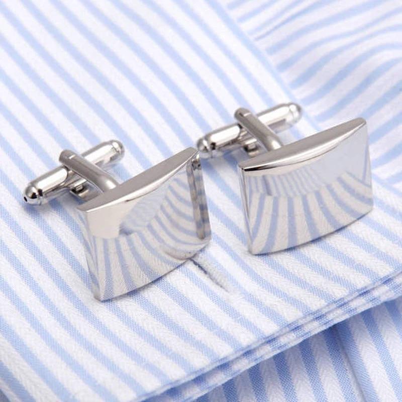 Men's High Quality Plain Glossy Cufflinks
