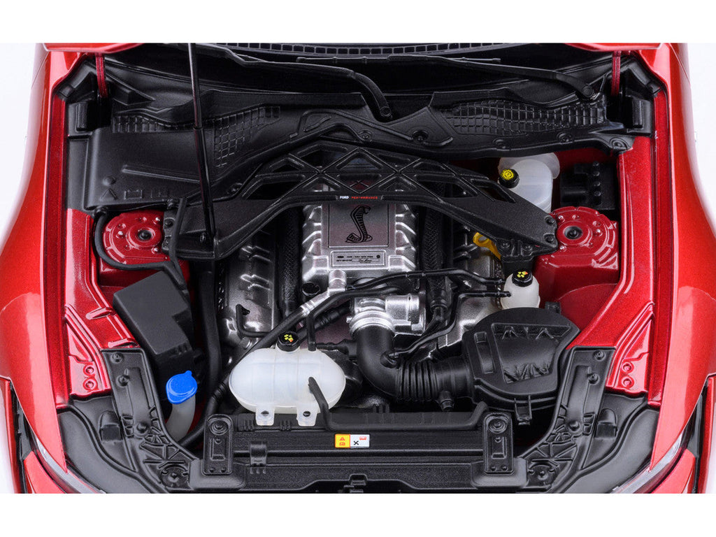 Ford Mustang Shelby GT500 Rapid Red Metallic with Black Stripes 1/18 Model Car by Autoart
