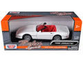 1986 Chevrolet Corvette C4 Convertible White with Red Interior "Timeless Legends" Series 1/24 Diecast Model Car by Motormax