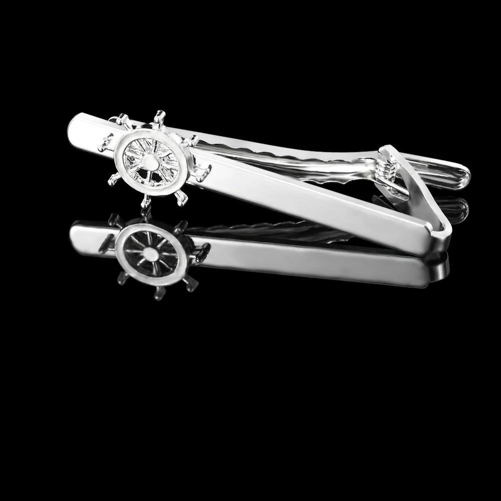 Men's Trendy Rudder Cufflinks and Tie Clip Set