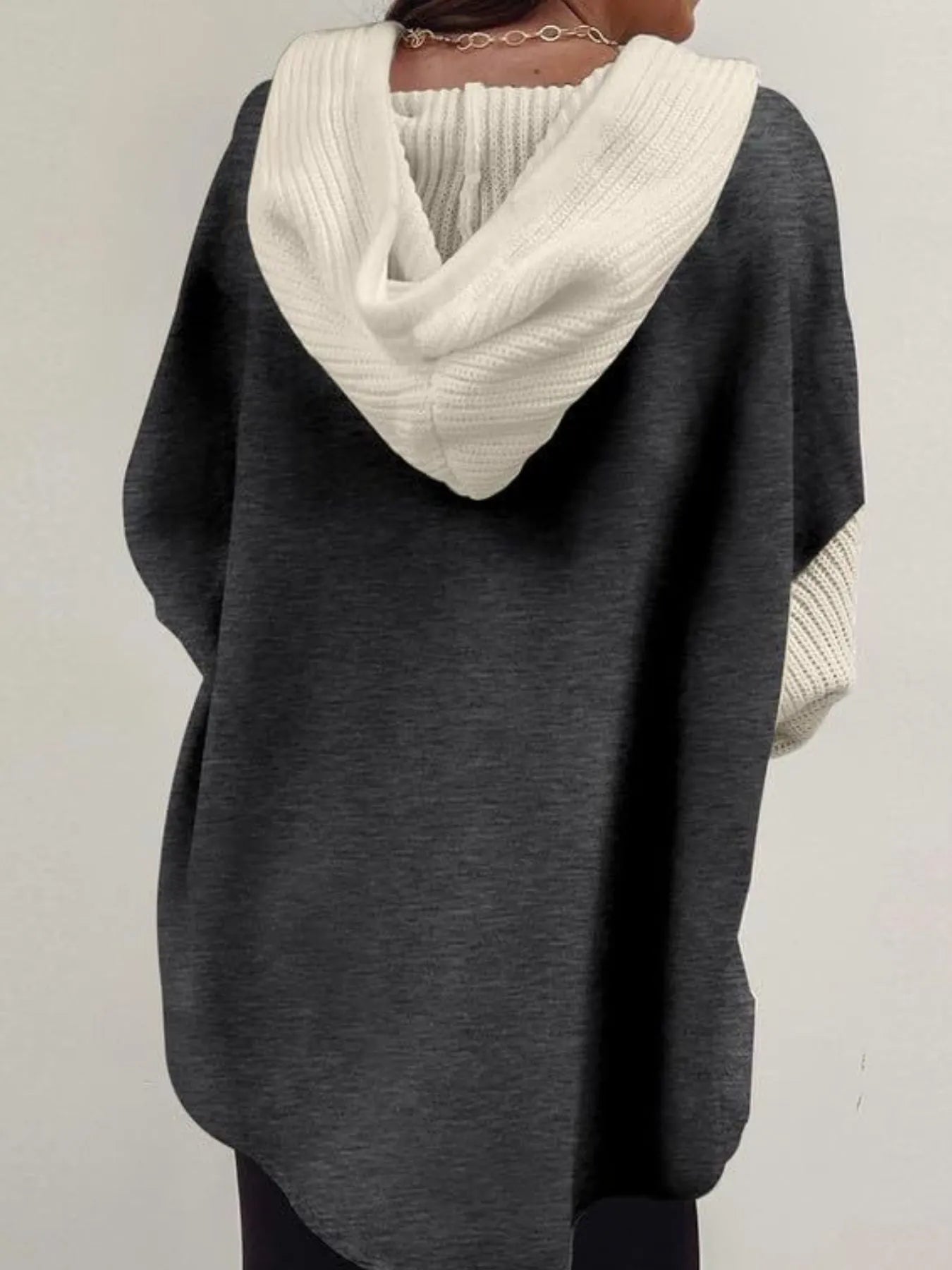 Drawstring Button Front Hoodie