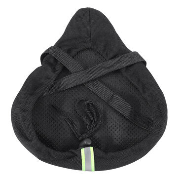 SGODDE 27x26cm Bike Saddle Memory Foam Comfort Breathable Reflective Bicycle Seat for MTB Exercise Bike E-Bike with Waterproof Cover