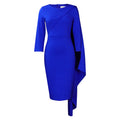New Temperament Pure Color Ol Package Hip African Plus Size European And American Style Dress