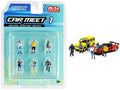 "Car Meet 1" 6 piece Diecast Figurine Set for 1/64 Scale Models by American Diorama