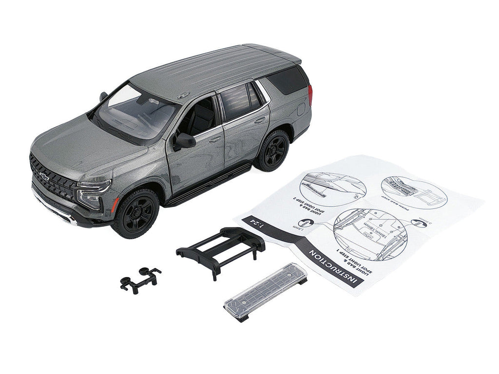 2025 Chevrolet Tahoe PPV Dark Gray Metallic "Custom Builder's Kit - Law Enforcement and Public Service" 1/24 Diecast Model Car by Motormax