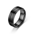 Wide Matte Double-step Simple Men's Ring