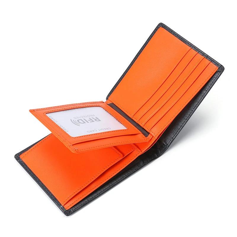 Multi-Functional RFID Anti-Skimming Leather Wallet For Men