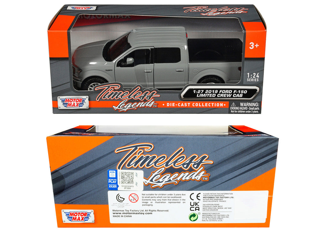 2019 Ford F-150 Limited Crew Cab Pickup Truck Gray "Timeless Legends" Series 1/24-1/27 Diecast Model Car by Motormax