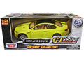 BMW M3 Coupe Neon Yellow with Matt Black Top and Stripes "GT Racing" Series 1/24 Diecast Model Car by Motormax