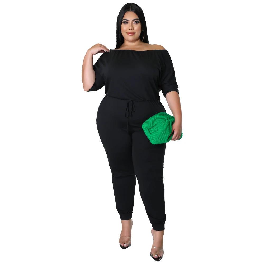 Women's Solid-Colored Sports Jumpsuit With Drawstring, High Waist, And Slimming Design