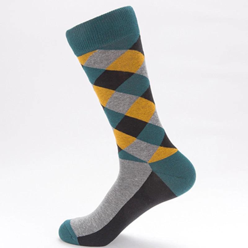 Men's Color Diamond Lattice Socks