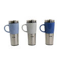 Mr. Coffee Travertine 16 oz Stoneware & Stainless Steel Travel Mug with Lid set of 3 Assorted