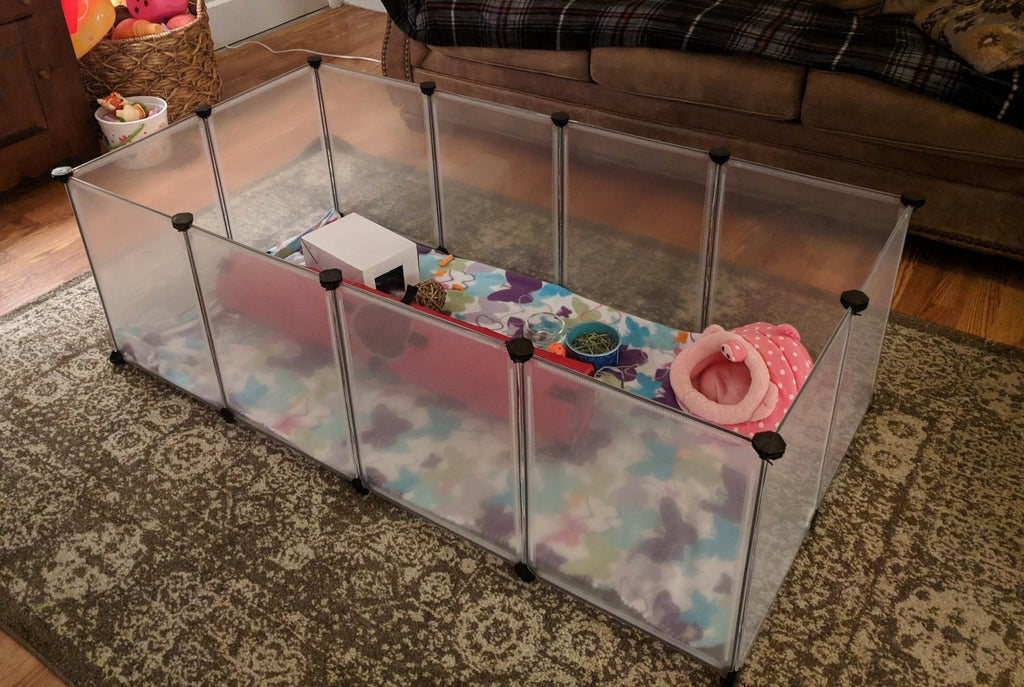 Pet Playpen | Fence Cage with Bottom for Small Animals Guinea Pigs