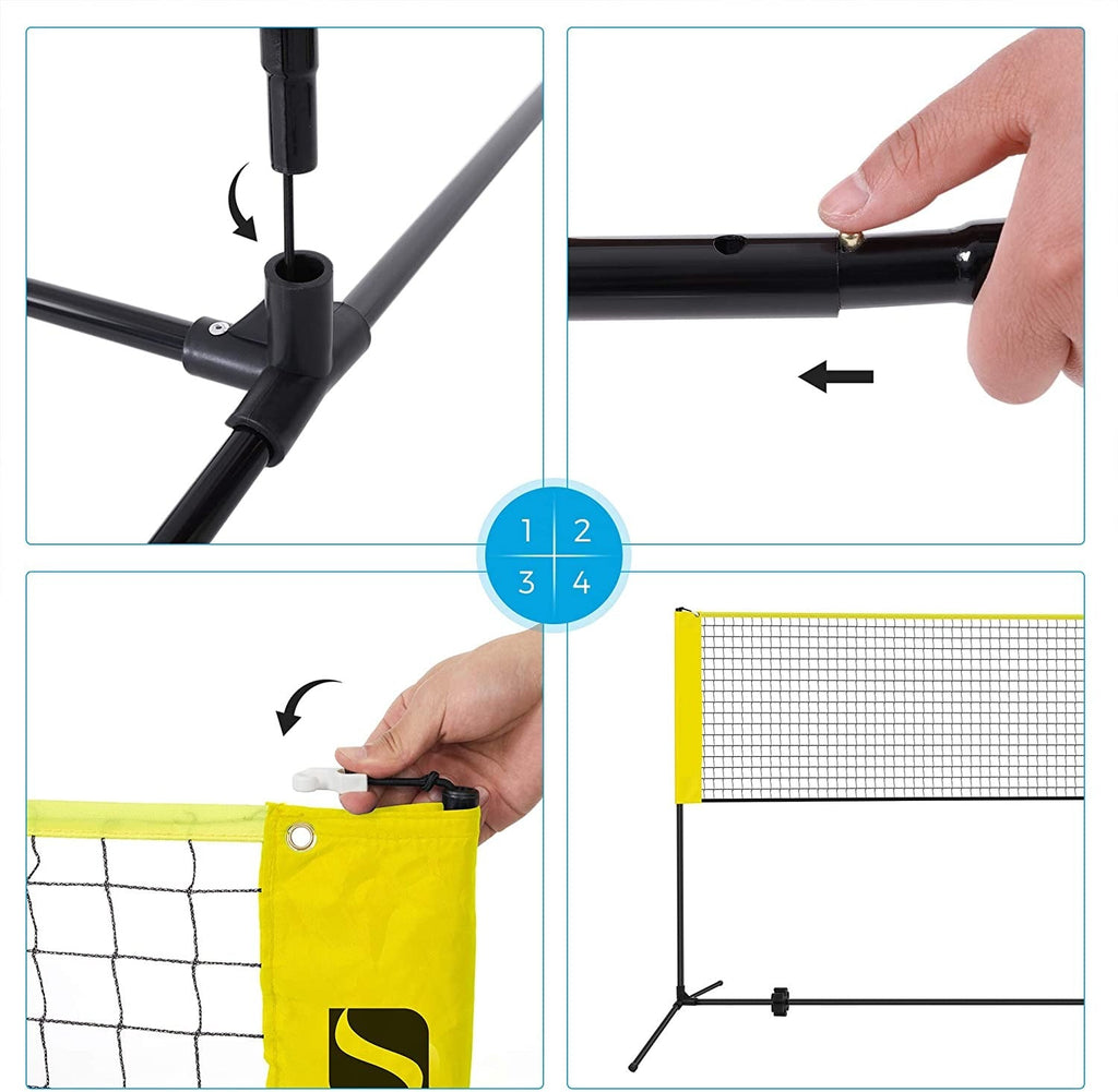 Badminton Net Set, Portable Sports Set for Badminton, Tennis, Kids Volleyball, Pickleball