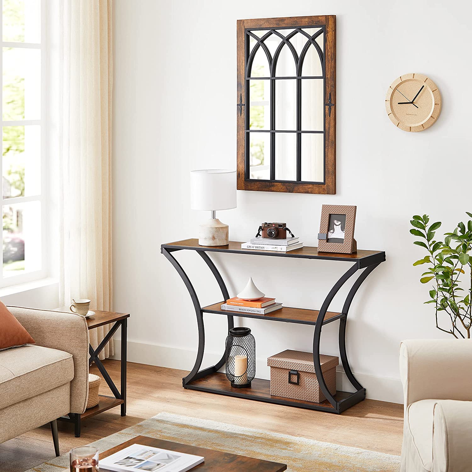 Console Table, Sofa Table, Entryway Table with Curved Frames
