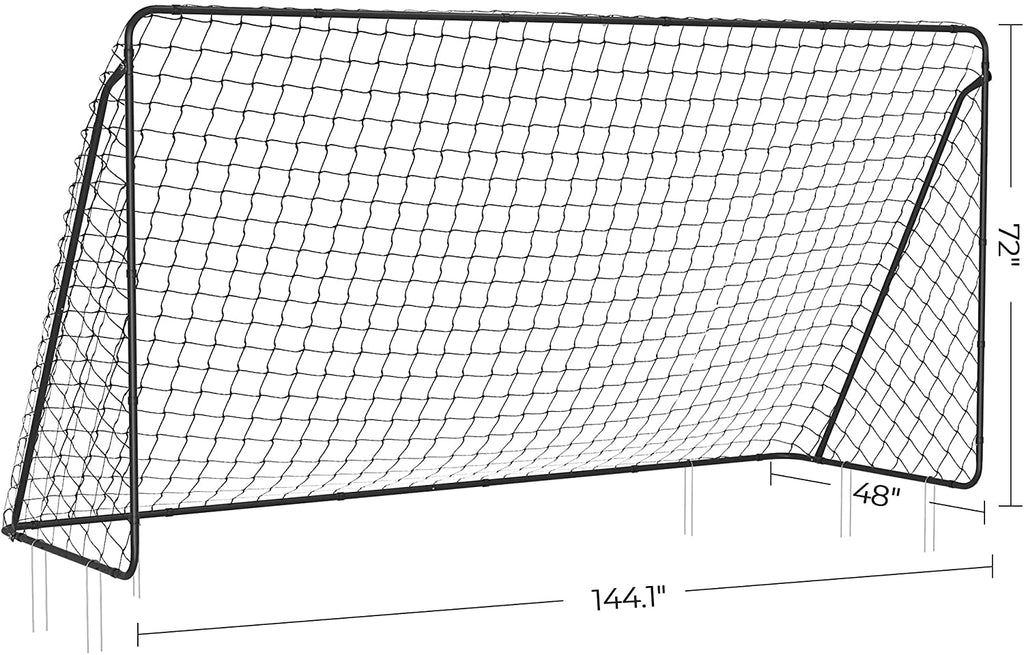 Children's Soccer Goal 12 x 6 Foot, in Garden, Courtyard, Park, Beach, Metal Pipes and PE Net