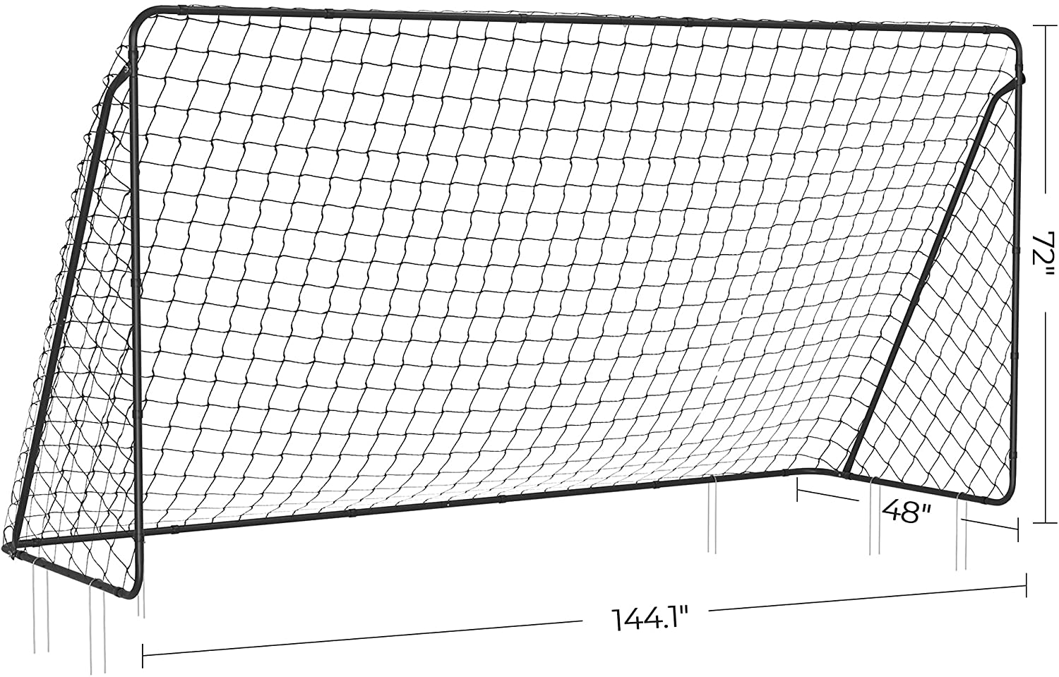 Children's Soccer Goal 12 x 6 Foot, in Garden, Courtyard, Park, Beach, Metal Pipes and PE Net