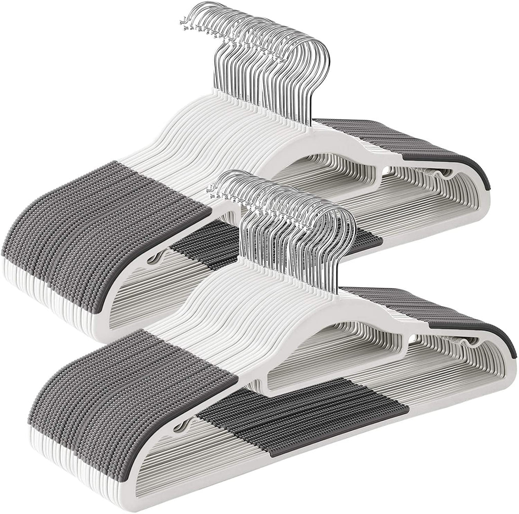 Pack of 50 Coat Hangers, Heavy Duty Plastic Hangers with Non-Slip Design, Space-Saving Clothes Hangers