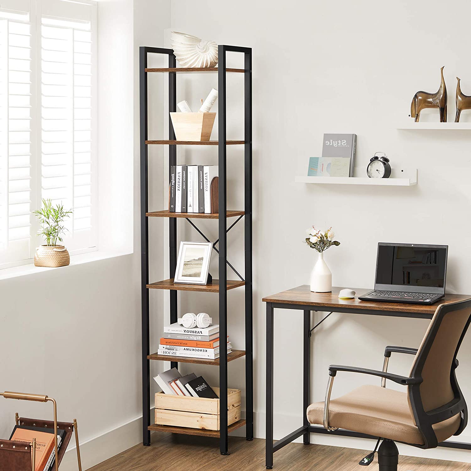 6-Tier Bookshelf, Bookcase, Storage Shelving Unit with 6 Shelves