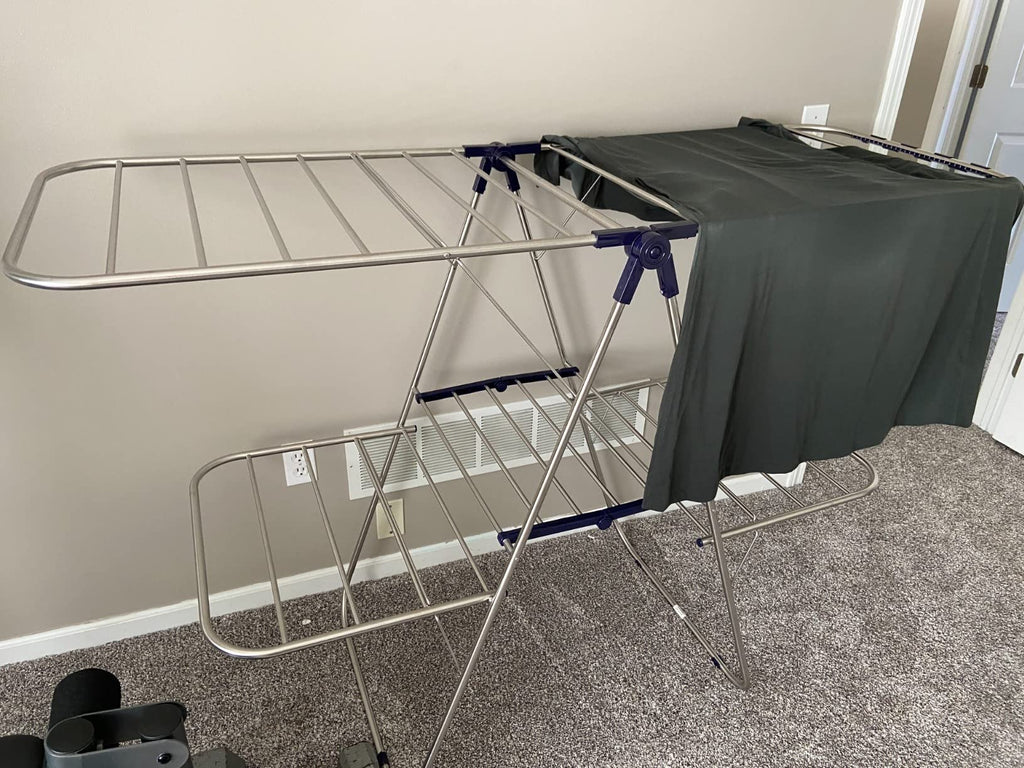 Clothes Drying Rack, Foldable 2-Level Stable Indoor Airer, Free-Standing Laundry Stand