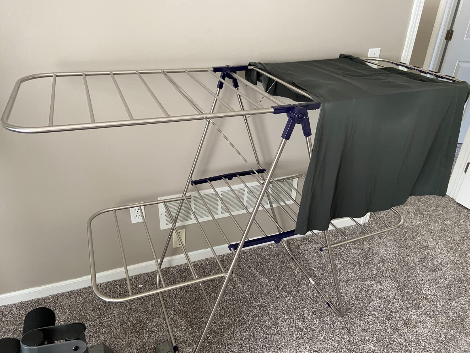 Clothes Drying Rack, Foldable 2-Level Stable Indoor Airer, Free-Standing Laundry Stand