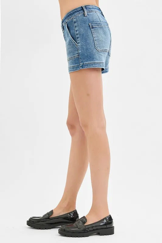 RISEN Low Rise Patched Pocket Shorts