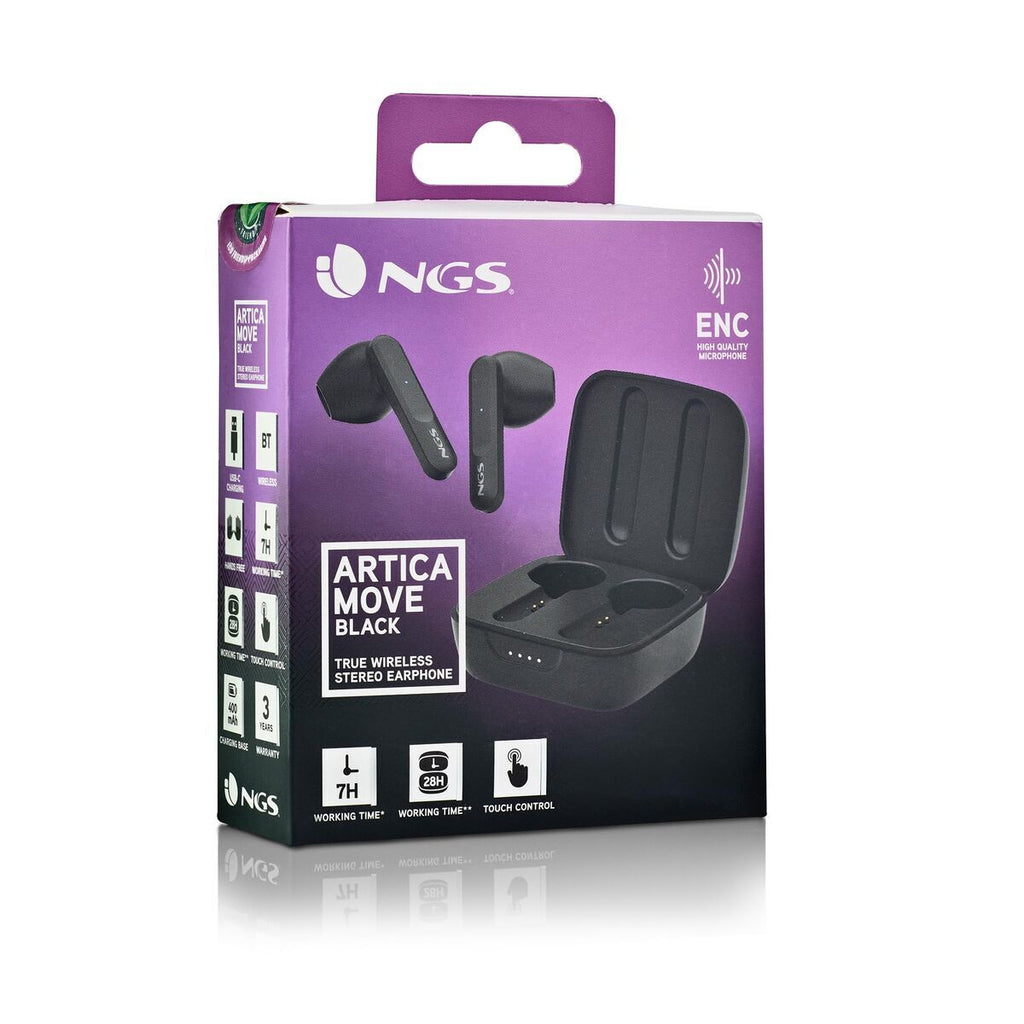 Headphone with Microphone NGS ARTICAMOVEBLACK Black