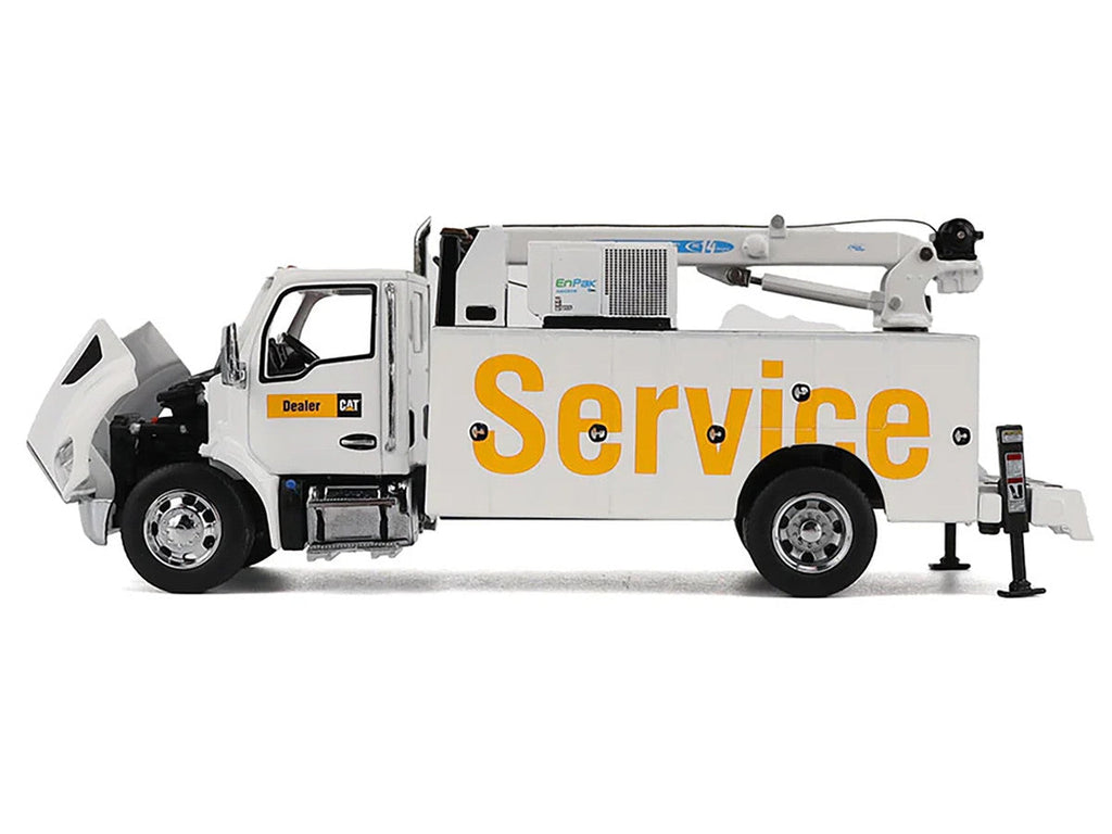 Kenworth T380 Auto-Crane Titan 85 Truck with Miller EnPak White "Transport Series" 1/50 Diecast Model by Diecast Masters