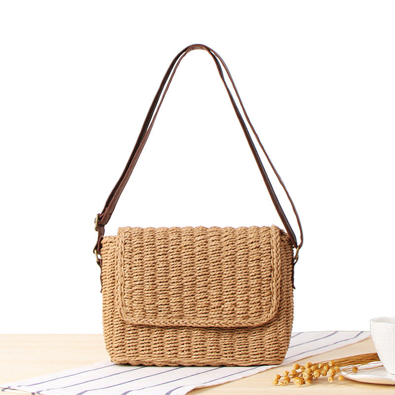She Said Crossbody Hand-Woven Bag Mori Mori Beach Vacation Straw Bag
