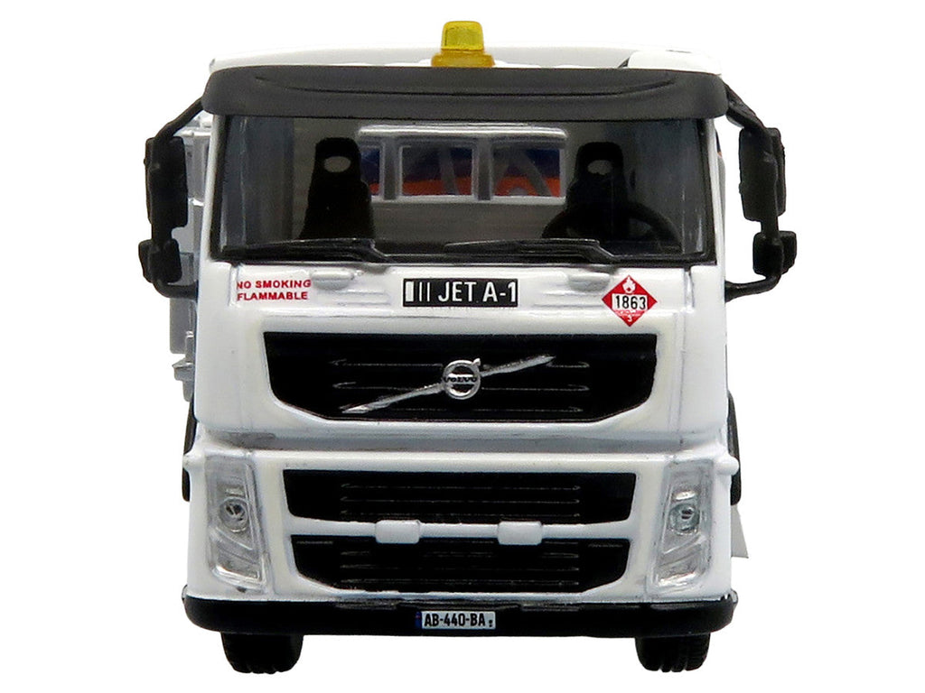 Volvo FM500 with Esterer Aviation Refueling Tanker Truck "Gulf Aviation" White with Blue Stripes Limited Edition 1/87 (HO) Diecast Model by Iconic Replicas