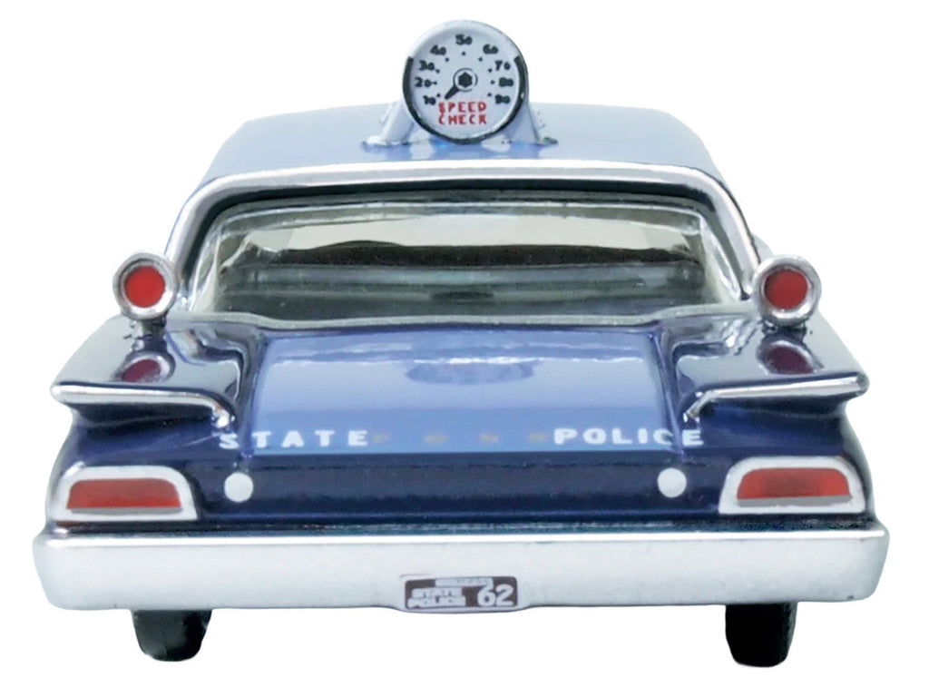 1960 Ford Fairlane Sedan "Massachusetts State Police Radar Car" Blue Two-Tone 1/87 (HO) Scale Diecast Model Car by Oxford Diecast
