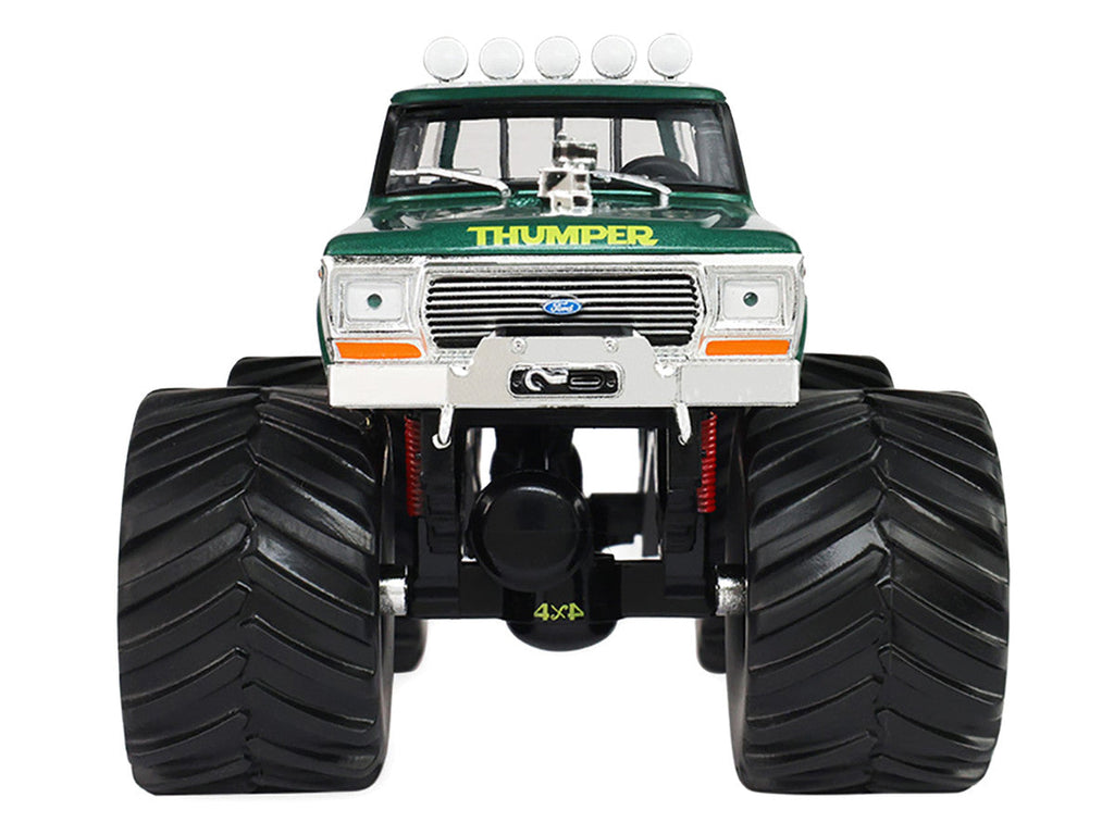 1975 Ford F-250 Monster Truck with 66-Inch Tires "Thumper" Green Metallic "Kings of Crunch" Series 1/43 Diecast Model Car by Greenlight