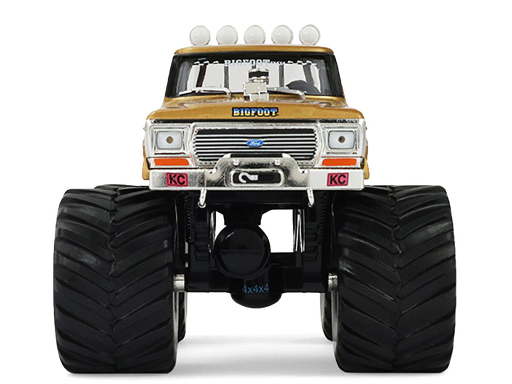1979 Ford F-250 Monster Truck "Bigfoot #1 50th Anniversary" Gold Metallic "Kings of Crunch" Series 1/43 Diecast Model Car by Greenlight