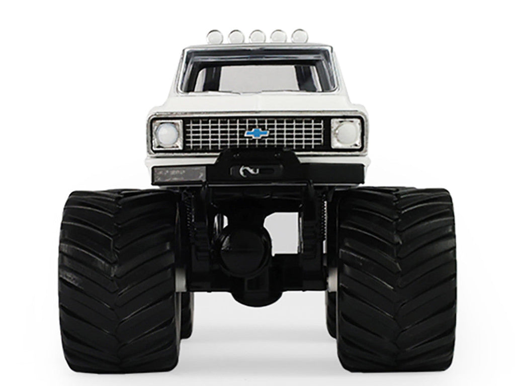1972 Chevrolet K-10 Monster Truck "Chevron 150th Anniversary" White and Blue Metallic "Kings of Crunch" Series 1/43 Diecast Model Car by Greenlight