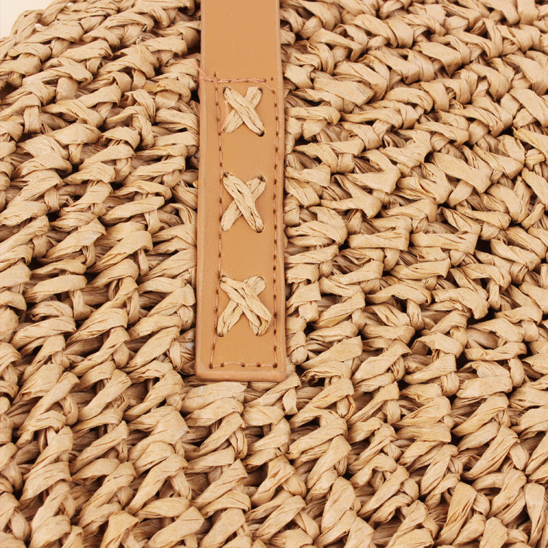 Simple round One Shoulder Straw Bag Woven Bag Beach Bag Women Bag Straw Bag