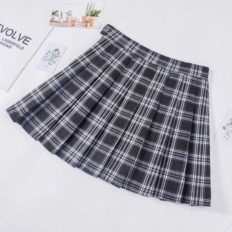 Plaid Pleated Skirt Women's Autumn And Winter High Waist Short