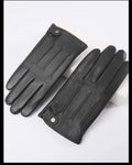 Fleece-lined Thickened Leather Gloves For Men
