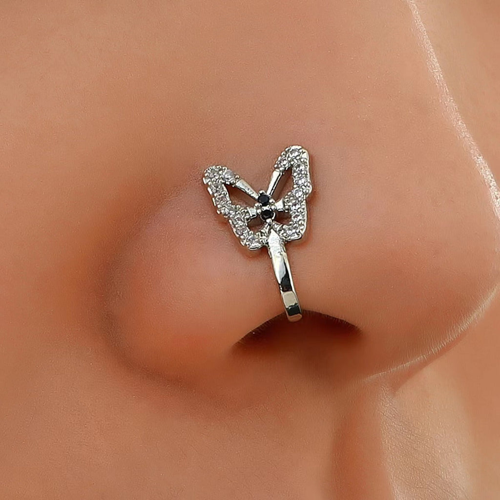 U-Shaped Butterfly Nose Ring