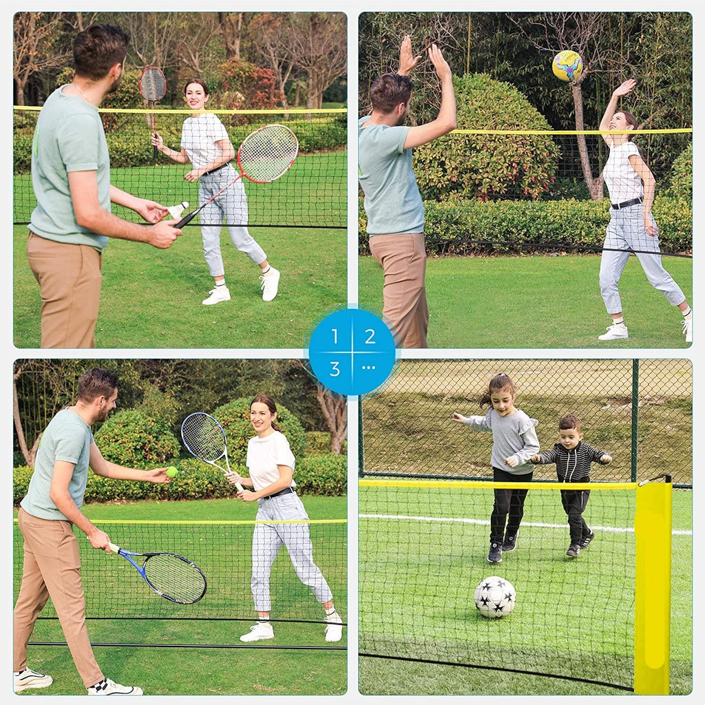 Badminton Net Set, Portable Sports Set for Badminton, Tennis, Kids Volleyball, Pickleball