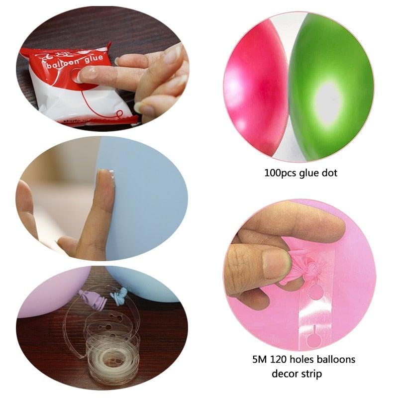 91Pcs Rose Gold Retro Pink & Gold Latex Balloons For Wedding Birthday Party Decoration And Baby Shower