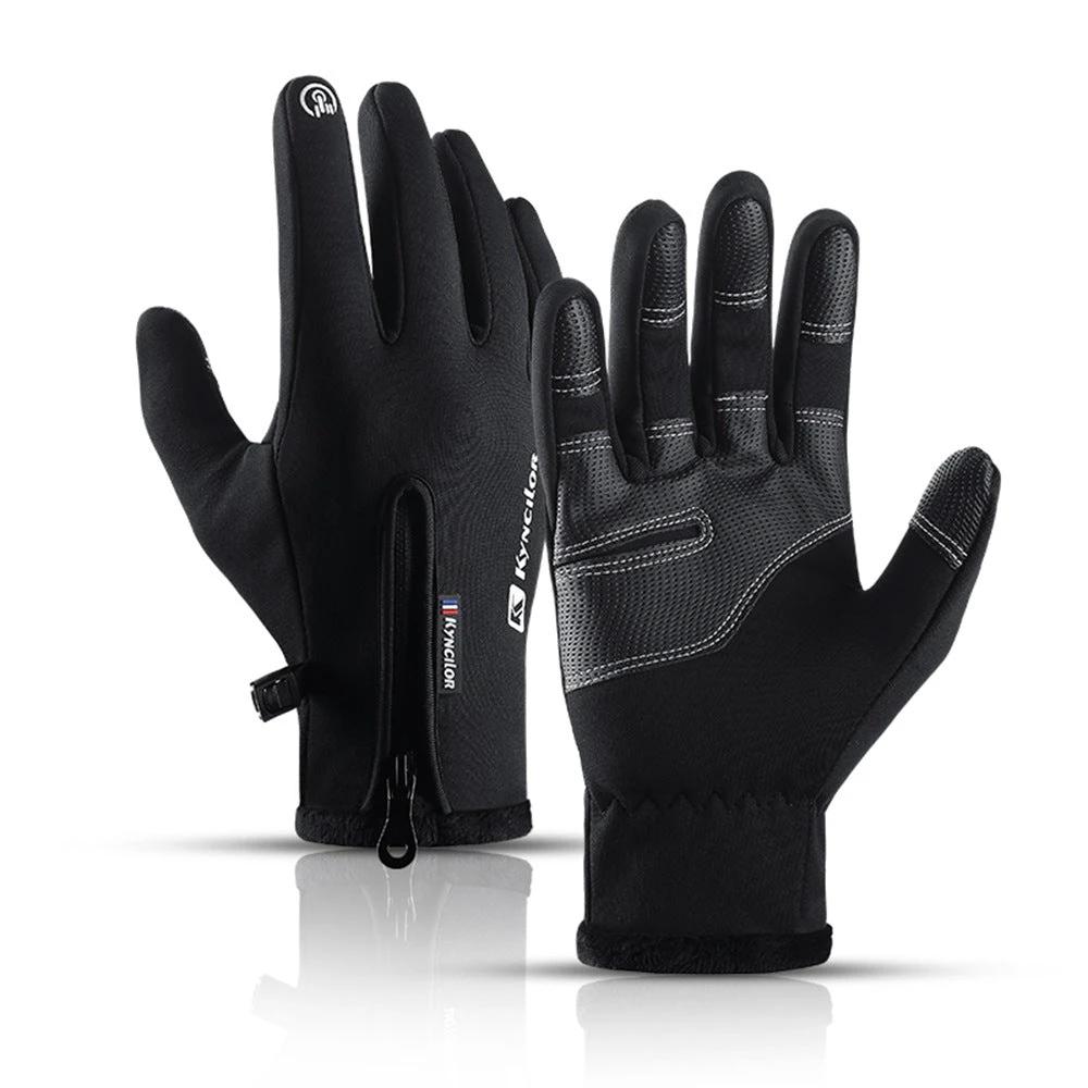 Reflective Velvet Warm Gloves For Men