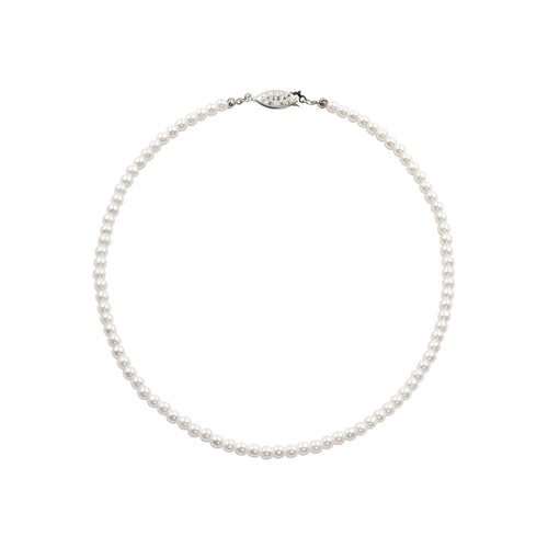 #9585-14 - 4mm Simulated White Pearl Necklace - 14"