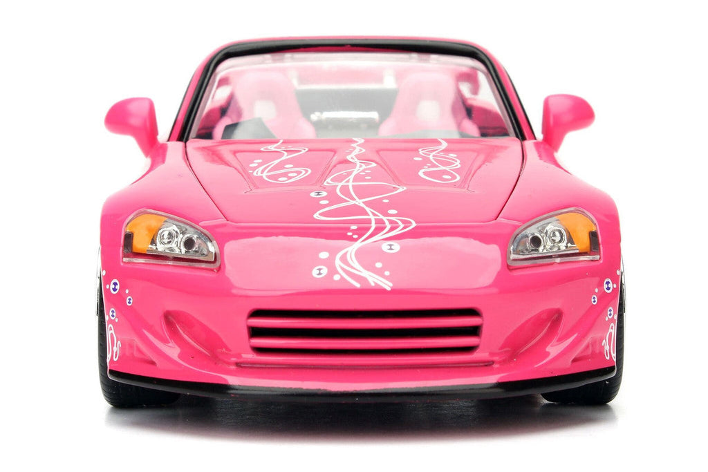 Suki's 2001 Honda S2000 Convertible Pink with Graphics "25 Years of Fast & Furious" "2 Fast 2 Furious" (2003) Movie 1/24 Diecast Model Car by Jada