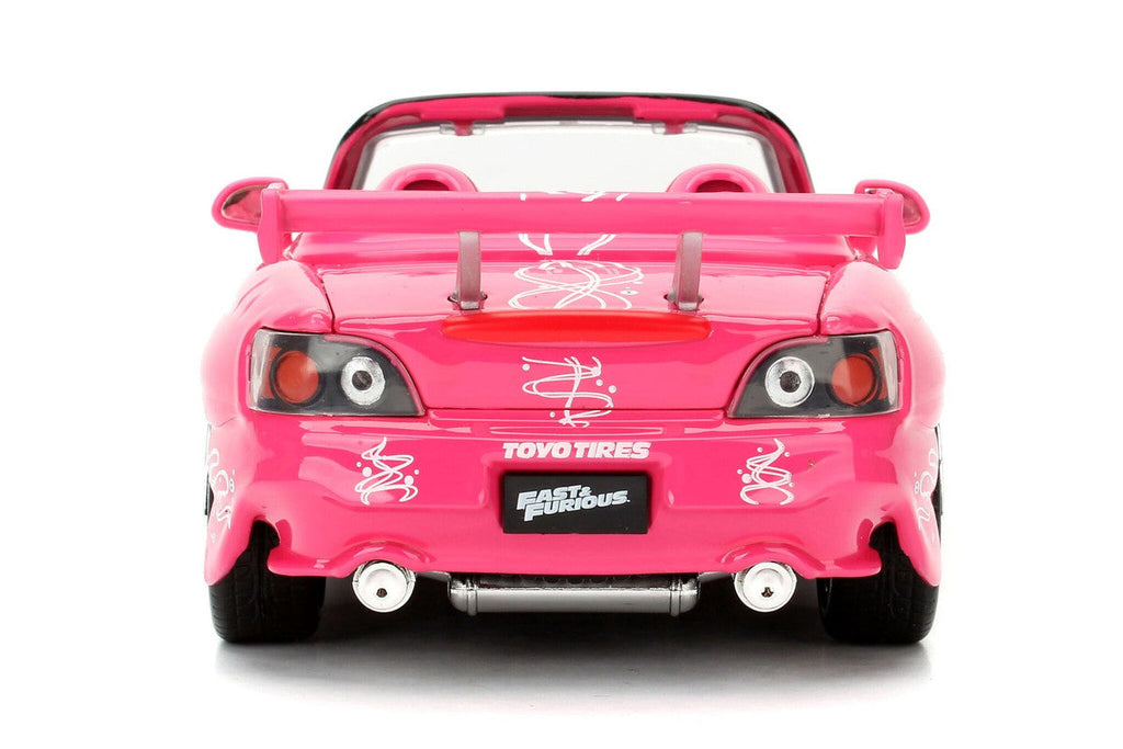 Suki's 2001 Honda S2000 Convertible Pink with Graphics "25 Years of Fast & Furious" "2 Fast 2 Furious" (2003) Movie 1/24 Diecast Model Car by Jada