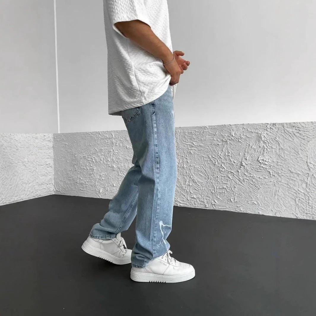 Men's Straight Loose Wide Leg Jeans