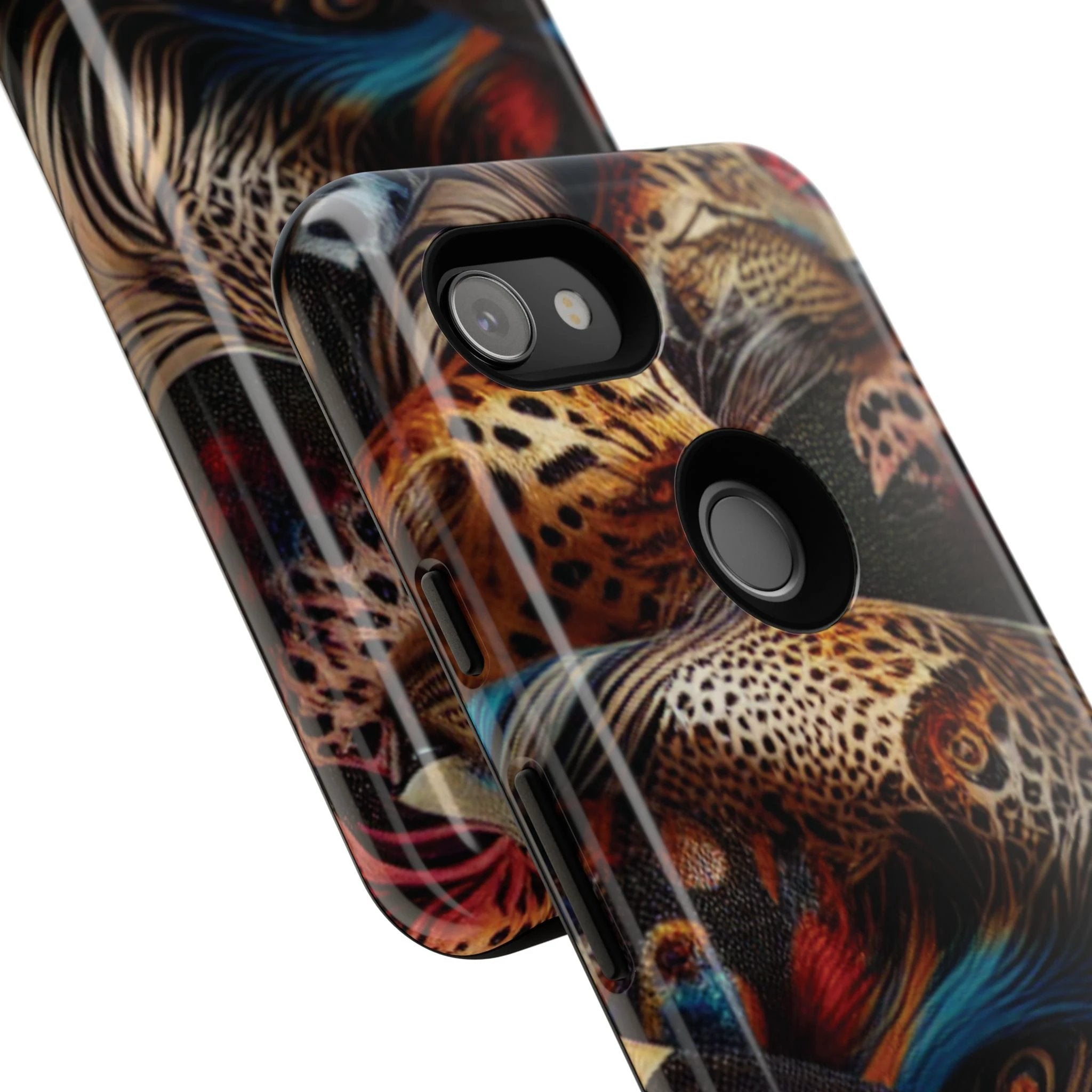 Stylish Tough Phone Case with Elegant Black and Gold Design