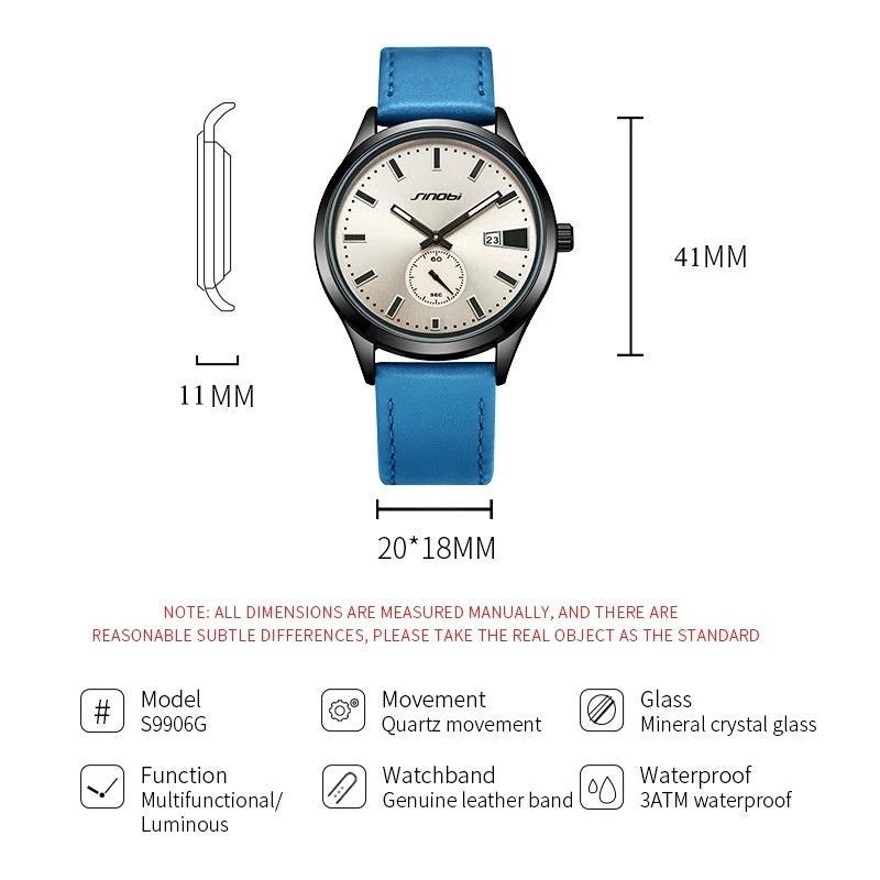 Men's Casual Leather Strap Business Quartz Watch