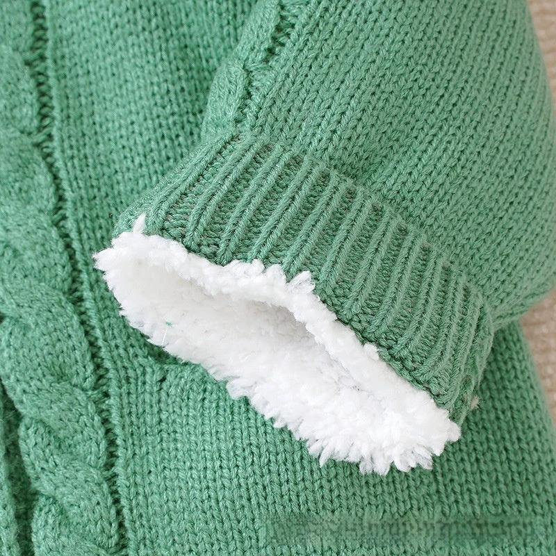 Baby Winter Thickened Knitting Jumpsuit Romper