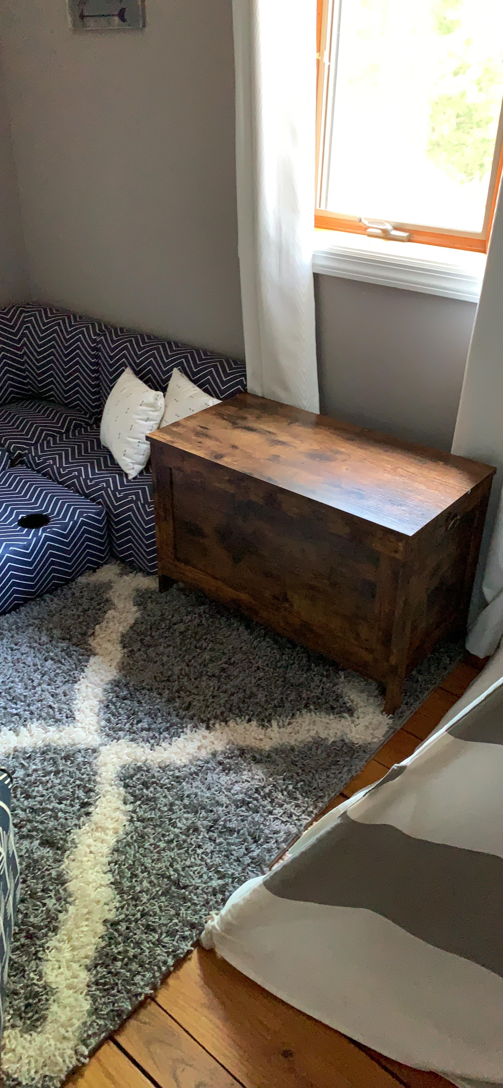 Storage Chest Sturdy Entryway Storage Bench, Wood Look Accent Furniture, Easy Assembly Oak White