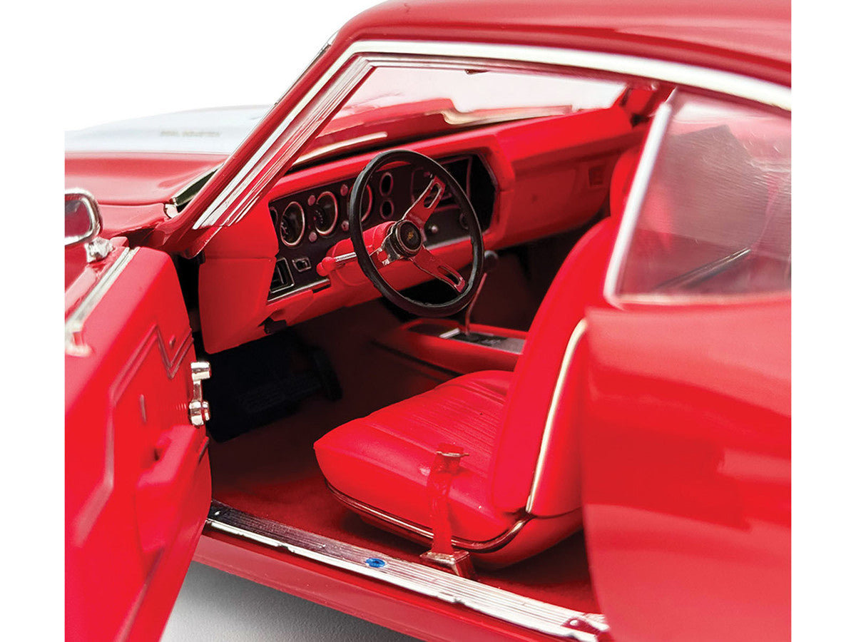 1970 Chevrolet Chevelle SS 454 LS6 Cranberry Red with White Stripes and Red Interior Limited Edition to 454 pieces Worldwide 1/18 Diecast Model Car by ACME